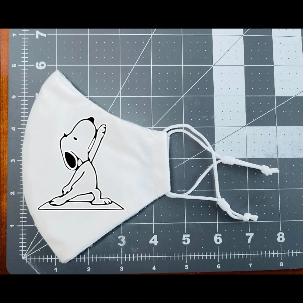 Snoopy yoga namaste face mask